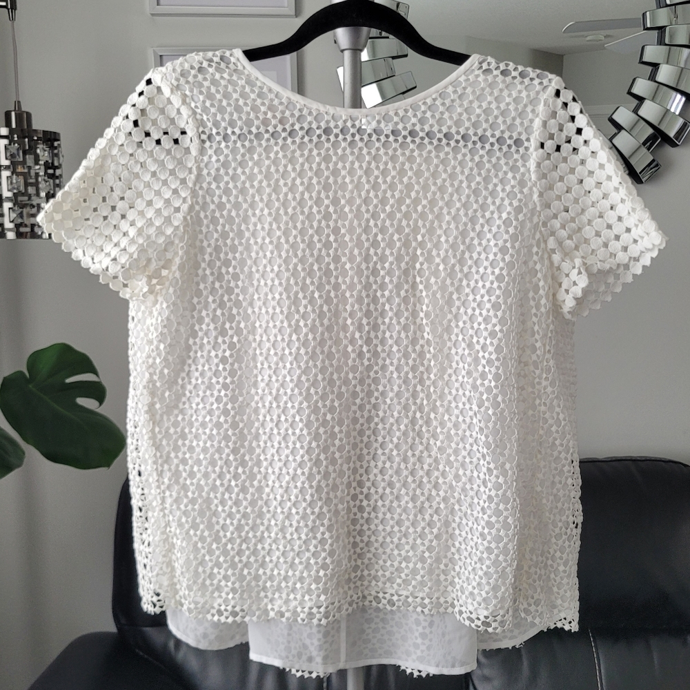 Tory Burch Size 6 White Blouse
